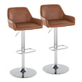 Daniella - Contemporary Adjustable Barstool With Swivel With Rounded Rectangle Footrest (Set of 2)