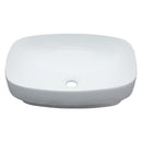 Modern Semi Recessed Ceramic Bathroom Sink With Vessel Design - White