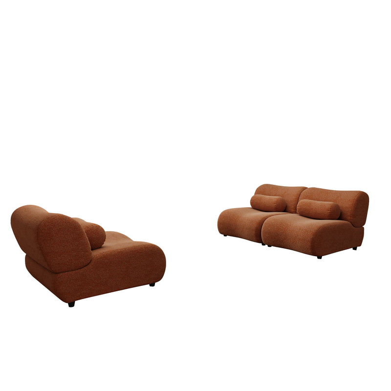 Contemporary Modular 3 Seat Sectional With Deep Seating, Soft Backrest