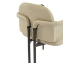 Modern Dining Chair (Set of 2) With Iron Frame - Espresso / Khaki