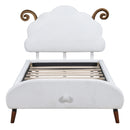 Upholstered Platform Bed With Sheep Shaped Headboard