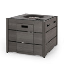 Rustic Style Outdoor Square Propane Fire Pit, 40,000 Btu