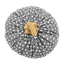 Pumpkin Ornament Decor For Holiday Harvest Festival Fall Festival & Thanksgiving (Set of 3) - White / Gray