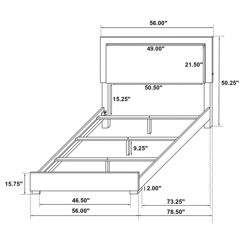 Marceline - Wood LED Panel Bed