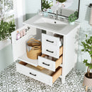 Modern Bathroom Vanity With Ceramic Sink, Solid Frame And Storage Solutions