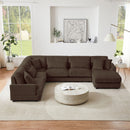 Oversized Sectional Sofa U - Shaped Sofa Couch Modern Sofa Upholstered In Soft Corduroy With A Chaise Lounge For Living Room