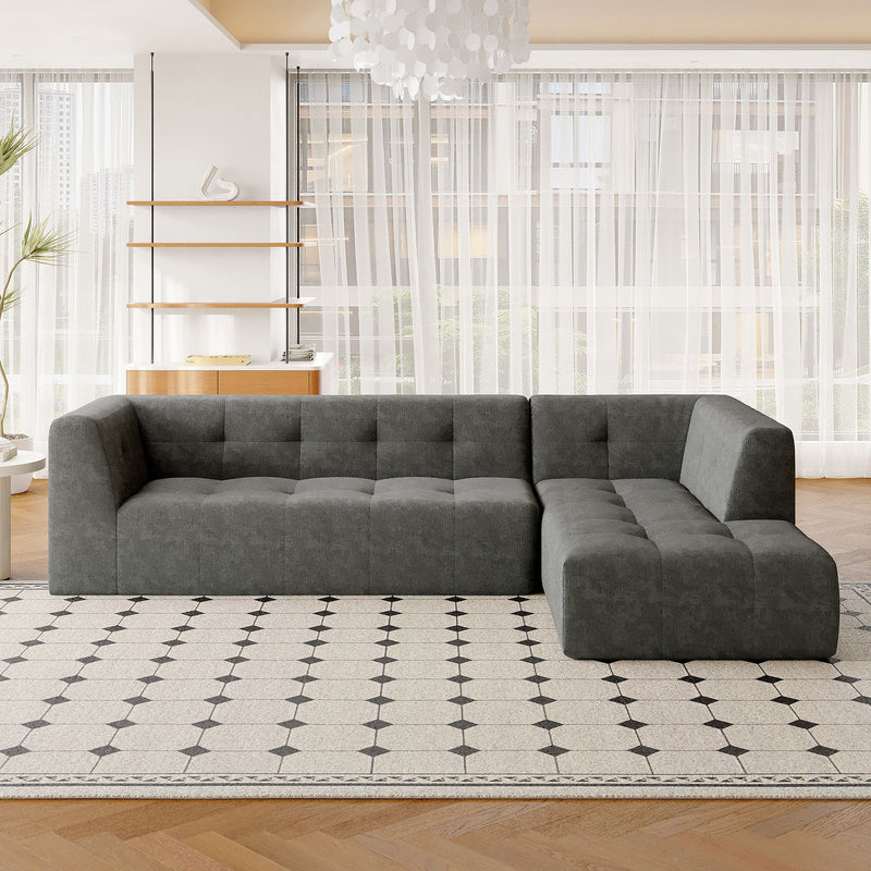 Modular Combination Living Room Sofa Set, Modern Minimalist Sofa, Living Room Upholstered Sofa Bed, Bedroom, 2 Pieces Computer Free Combination, L - Shaped