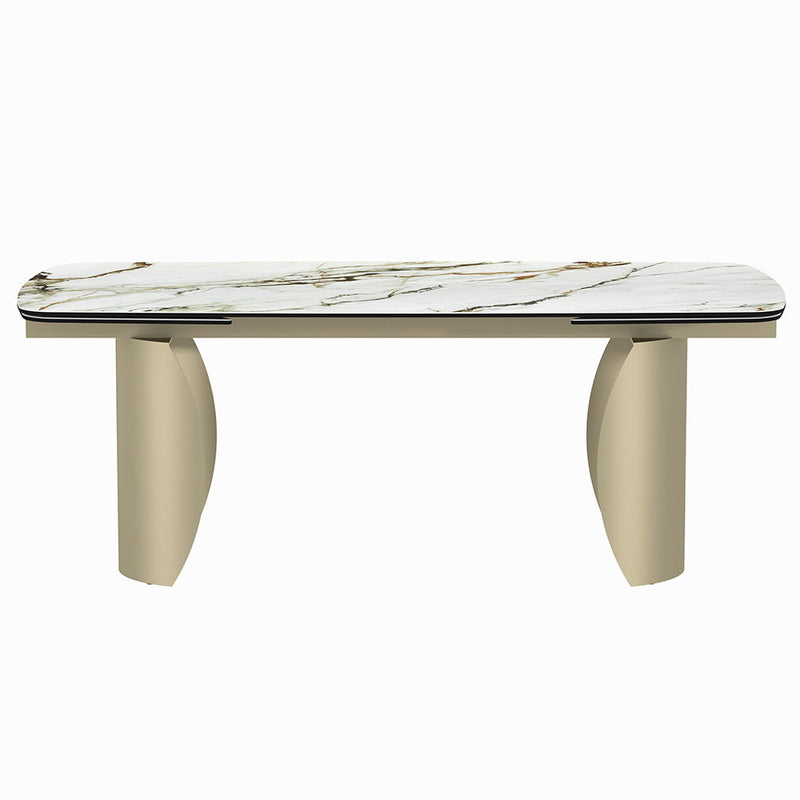 Cora - Dining Table - Ceramic Top & Golden Champange Finish