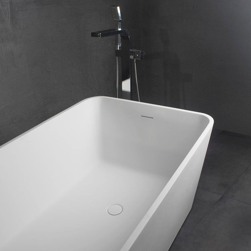 Freestandingn And Solid Surface, Soaking Bathtub For Bathroom - Matte White