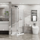 Durable Hardware Neo Angle Frameless Shower Door With Acrylic Base Combo