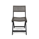 Bistro Foldable Chair With Wicker Backrest