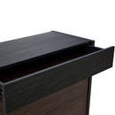 Modern Extendable & Rotating Cabinet With Drawer And Flip Doors For Versatile Storage - Black / Dark Walnut