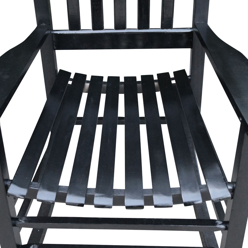 Classic Wooden Porch Rocker Chair White Populus Wood Comfortable Design