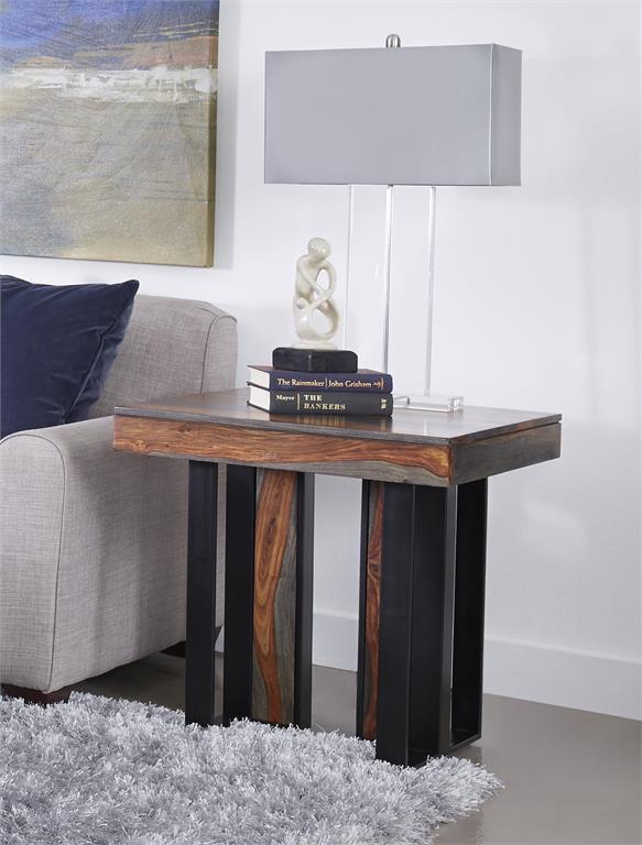 Fallon Side End Table with Routed Edge And Dovetail Top