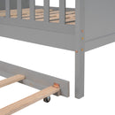 Full Size House Bed Wood Bed with  Twin Size Trundle ( Gray )