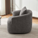 360° Swivel Barrel Sofa Chair With Throw Pillow, Chenille Upholstered Accent Chair
