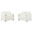 Modern Chenille Oversized Accent Chair, Comfy Single Sofa With Large Seat (Set of 2)