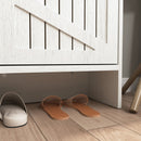 4 Layer Folding Shoe Cabinet With Metal Rounded Corners Convenient Shoe Storage - White