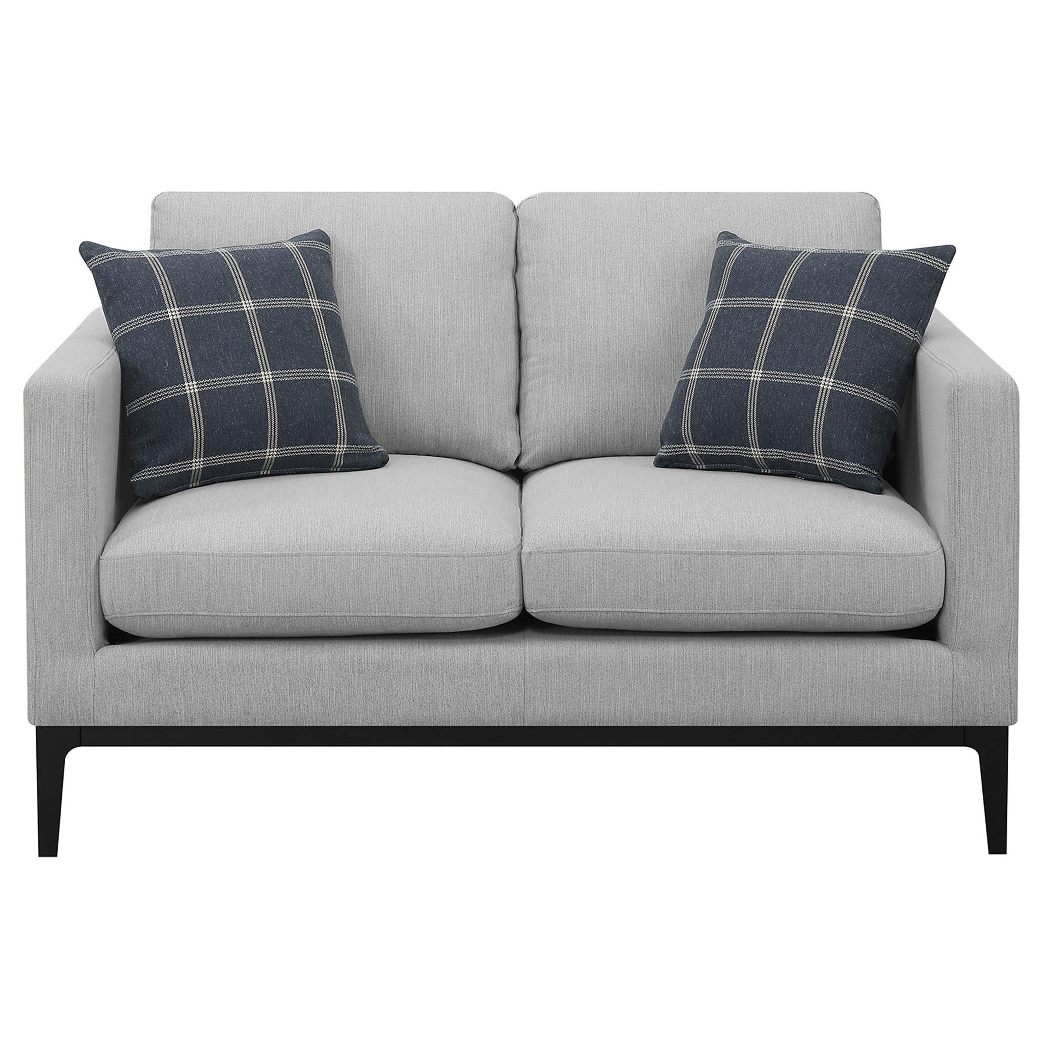 Apperson 3-piece Upholstered Track Arm Sofa Set Light Grey