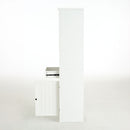 Retro Style 75'' Tall Display Shelf With Cabinet For Hallways Living Room Kitchen - White