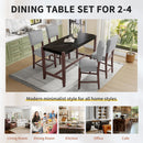 5 Piece Counter Height Dining Set, Bar Table With 4 Upholstered Chairs