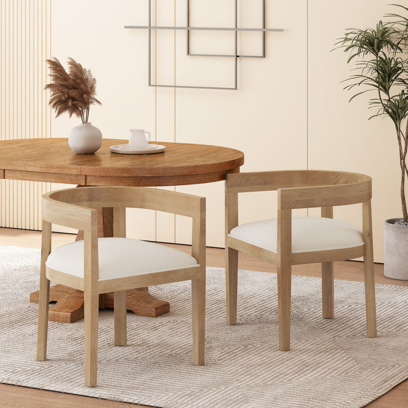 Contemporary Dining Chair Set With Armrests