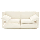 Modern Corduroy Loveseat Sofa With 4 Pillows