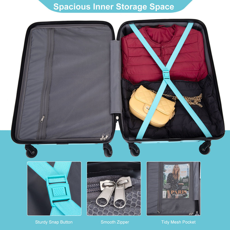 Expandable 3 Piece Luggage Sets Lightweight & Durable Suitcase, Spinner Wheels, Tsa Lock