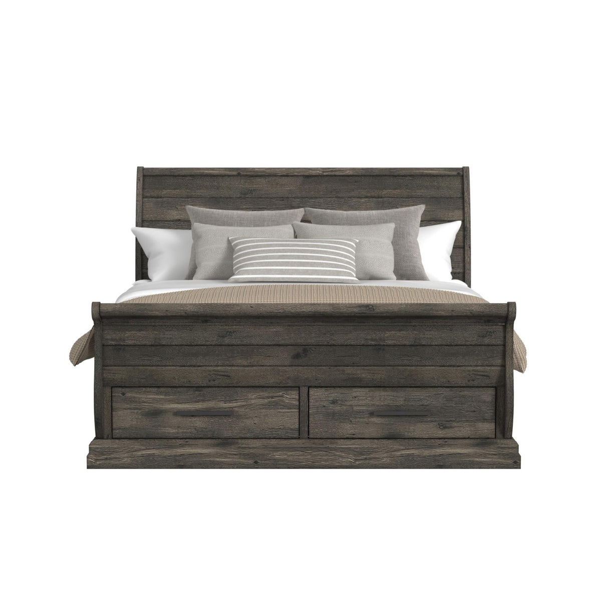 Park Ridge Sleigh Storage Bed in Dark Gray by Elements International, view 2