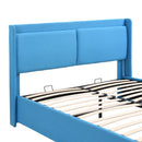 Queen Size Storage Upholstered Hydraulic Platform Bed with 2 Drawers, Blue