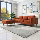 Amber - Square Upholstered Ottoman Linen