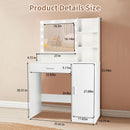 Vanity Desk With Mirror And Adjustable LED Lights, 3 Lighting Modes, Drawer And Storage Cabinet - White