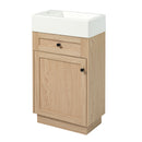 Bathroom Vanity With Reversible Resin Sink, Cabinet & Zinc Alloy Handles - Wood