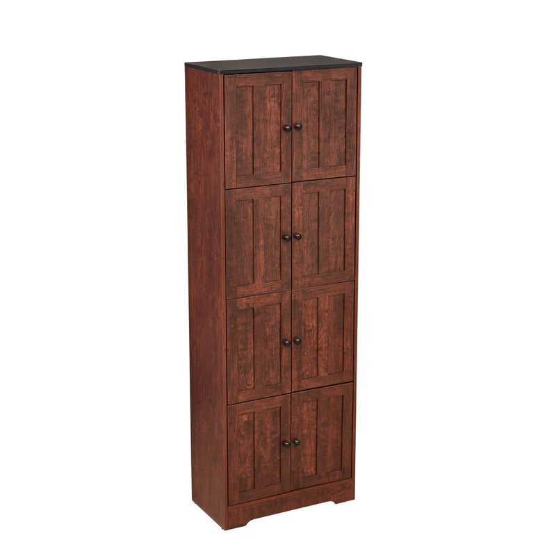 Tall Storage Cabinet With 8 Doors And 4 Shelves, Wall Storage Cabinet For Living Room, Kitchen, Office, Bedroom, Bathroom