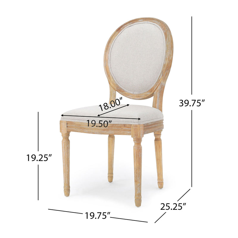 French Country Inspired Dining Chair With Iconic Round Backrest