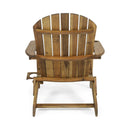 Outdoor Adirondack Chair With Slat Back And Cup Holder - Natural