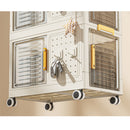 4 Tier Rolling Storage Bookcase With Wheels And Large Capacity Storage Bins - Cream