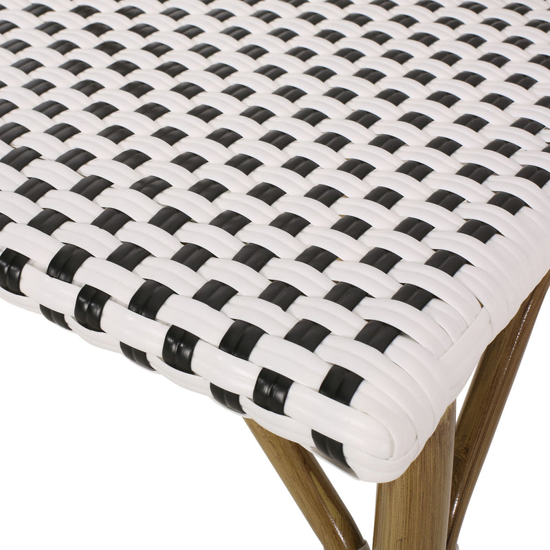 Outdoor Rattan And Aluminum French Bistro Chairs Set