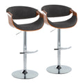 Curvo - Mid Century Modern Adjustable Barstool With Swivel With Rounded T Footrest (Set of 2)