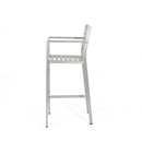 Outdoor Aluminum Rust Proof Barstools (Set of 2) - Silver