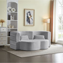 Floor Convertible Sleeper Sofa Bed With 2 Pillows