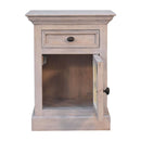 Glazed Bedside Table - Stone White