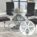 Noralie - Dining Table - Mirrored & Faux Diamonds - 30" - Atlantic Fine Furniture Inc