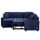 L-Shape Sofa Bed Pull-Out Sleeper Sofa With Wheels, USB Ports, Power Sockets For Living Room