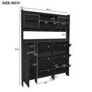 On Trend Multifunctional Tipping Bucket Shoe Cabinet With Storage Shelf & 6 Flip Drawers