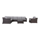Outdoor Wicker Conversation Set With Cushions, All Weather