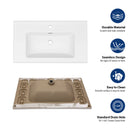 Rectangular Single Vanity Top With 1 Faucet Hole And Overflow, 35" X 20", Sink Only - White