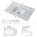 Elegant Bathroom Vanity Top With Rectangular Ceramic Sink And Backsplash