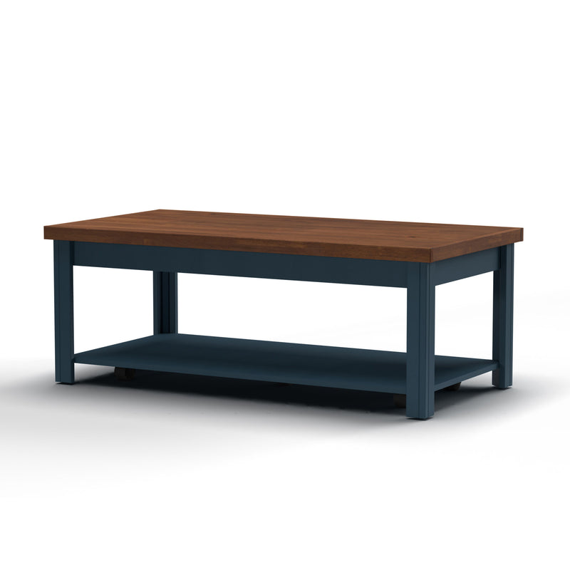 Nantucket - 14" Chairside Table - Blue Denim & Whiskey