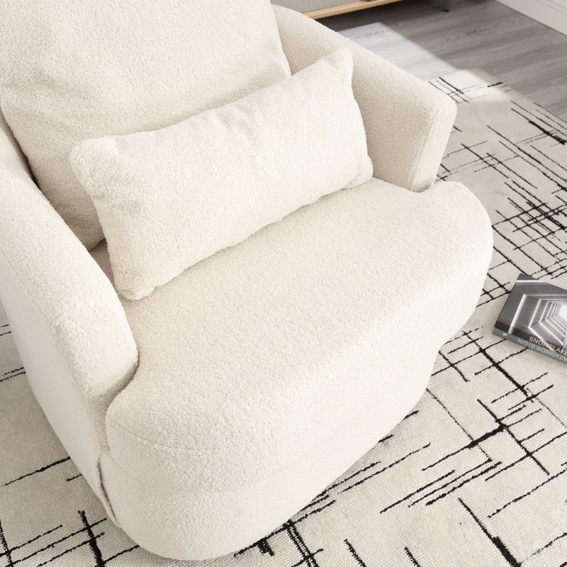 Modern Barrel Comfy Round Accent Sofa Chair, 360 Degree Swivel